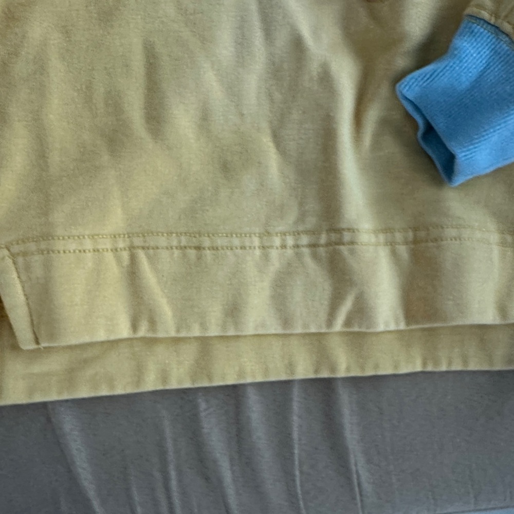 Grass & Air Kids Yellow Hoodie with Blue Cuffs - Picture 3 of 7